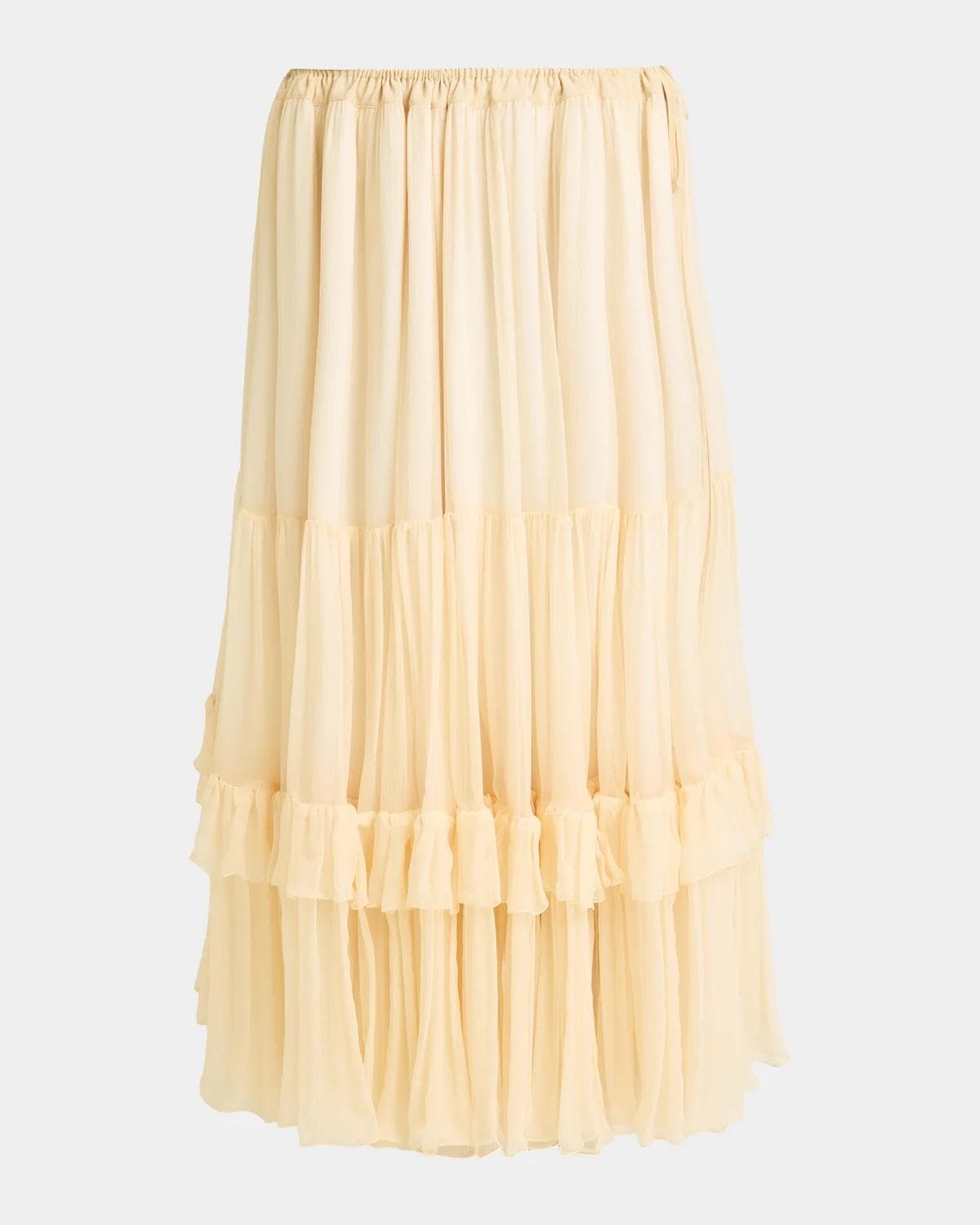 Chloe Silk Tiered Maxi Skirt