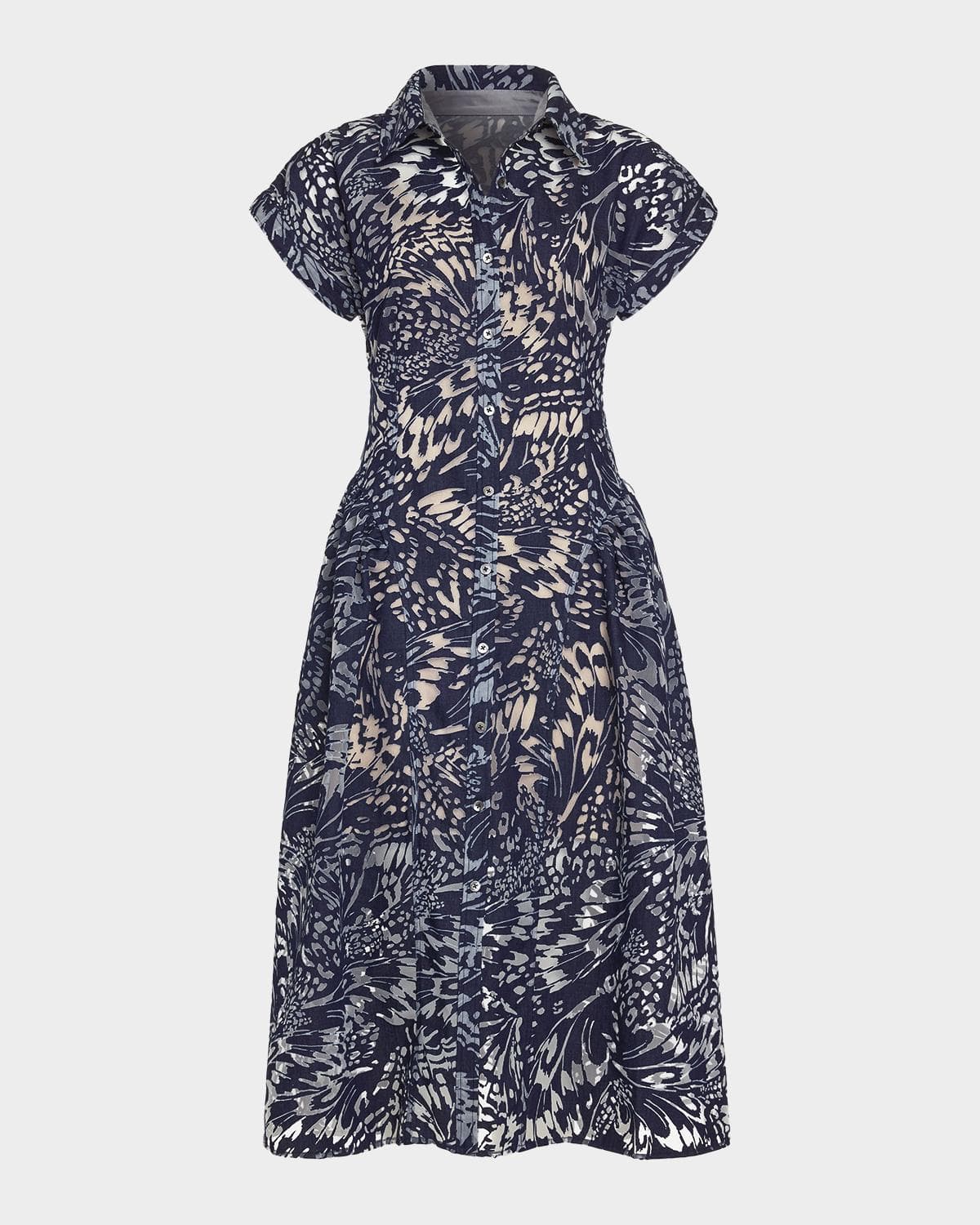 Ramy Brook Kate Butterfly Burnout Midi Shirtdress