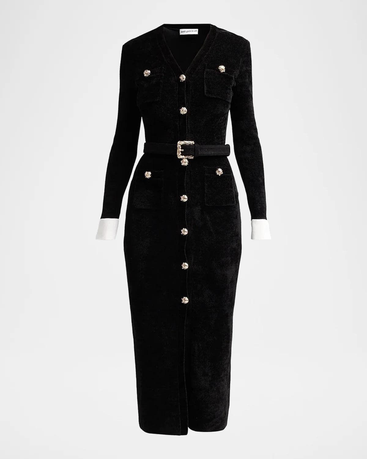 Self-Portrait Chenille Knit Midi Dress