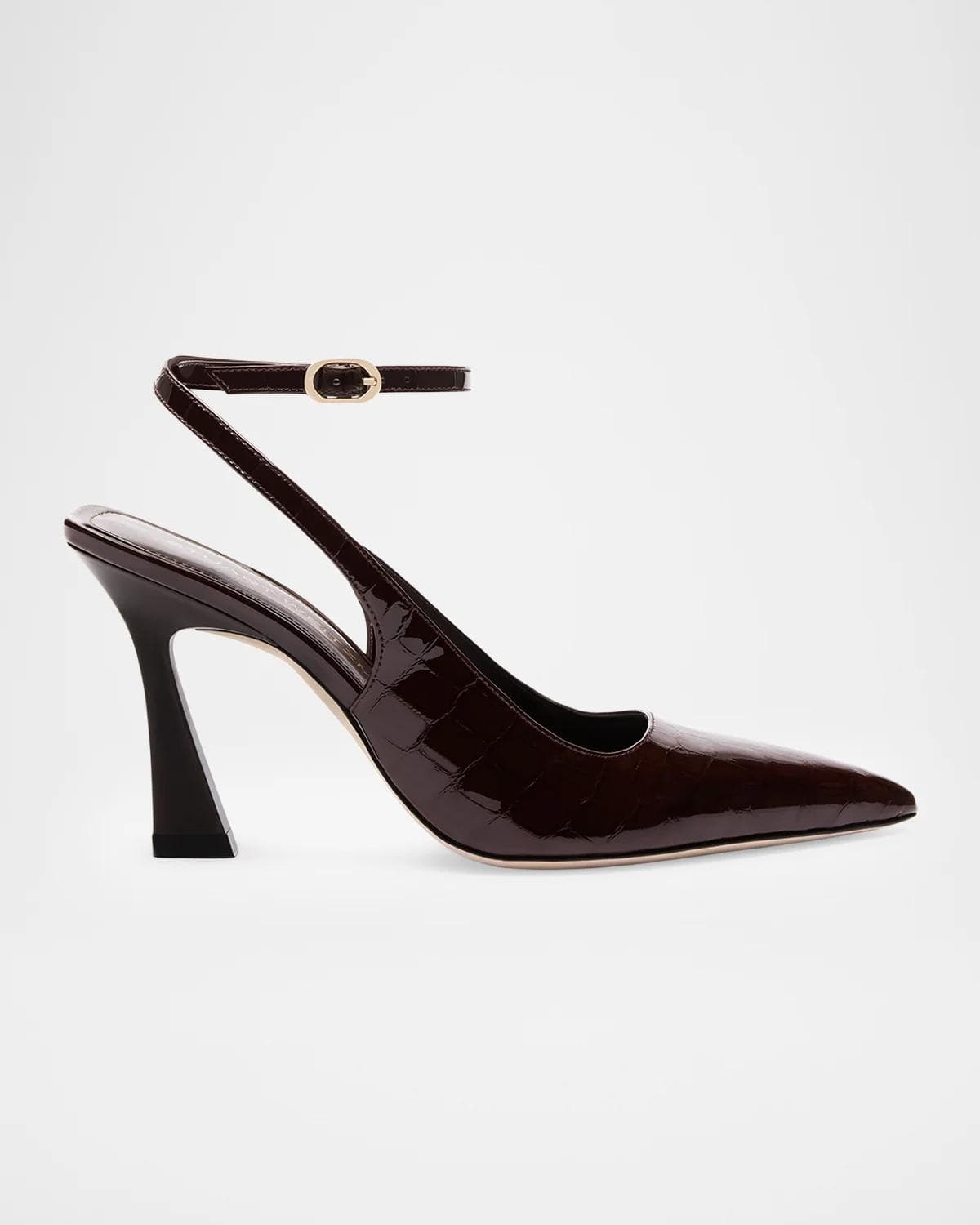 Stuart Weitzman 85mm Vinnie Patent Leather Ankle-Strap Pumps
