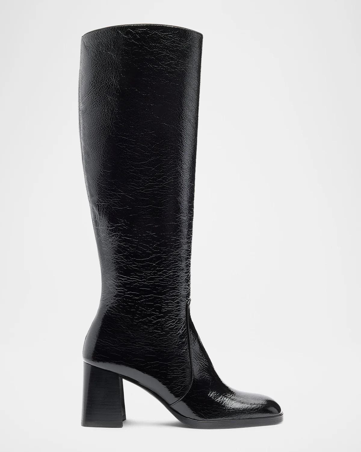 Stuart Weitzman 70mm Vera Crinkle Patent Leather Knee-High Boots