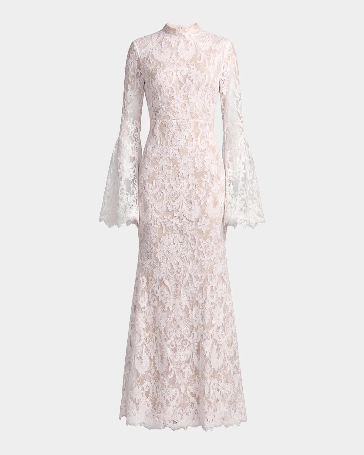 Mac Duggal Lace Flare Sleeve Mermaid Gown
