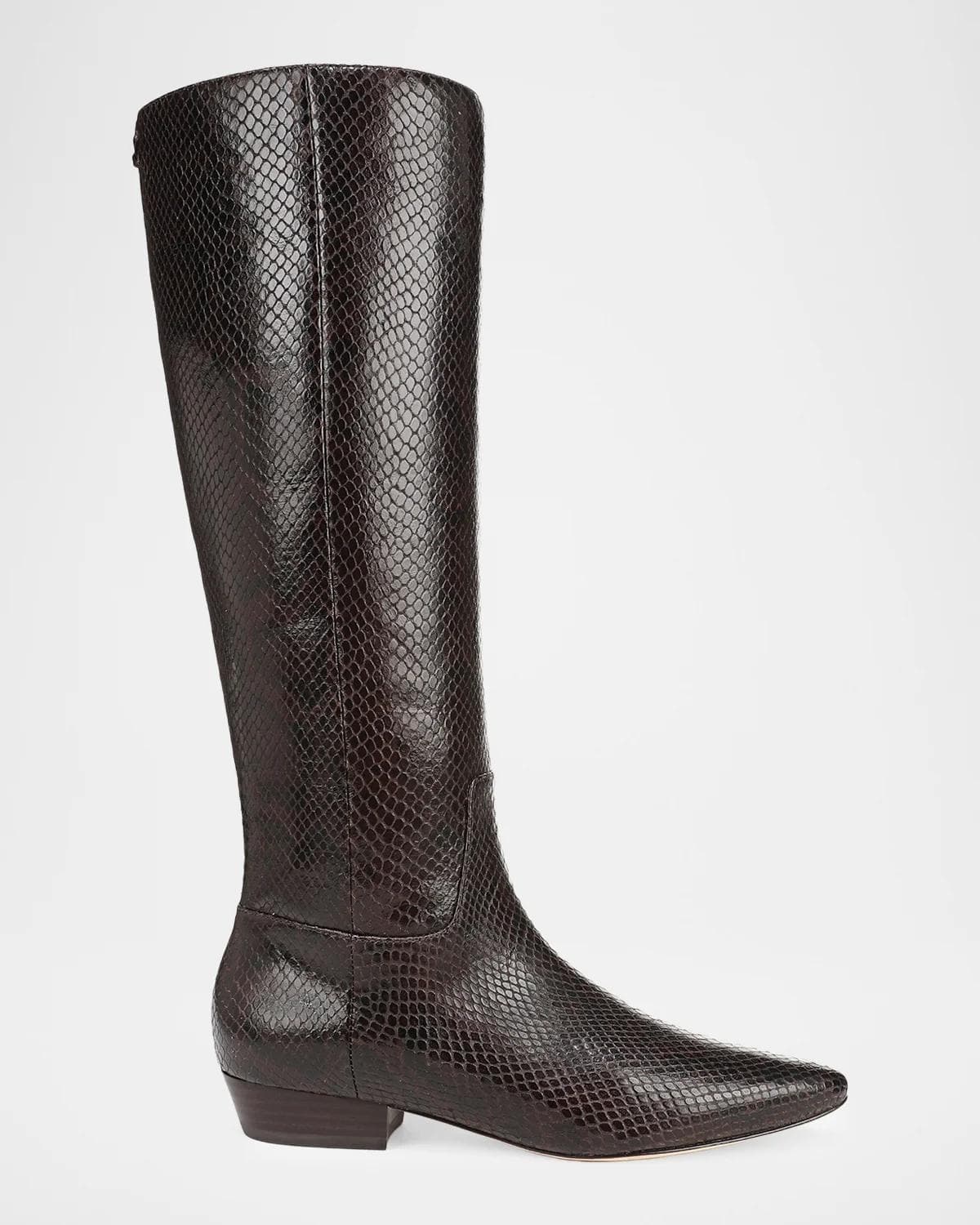 Veronica Beard Gabrielle Snake-Embossed Leather Knee-High Boots
