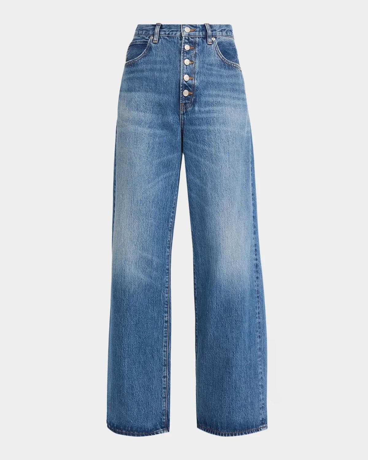 FRAME The Loose Exposed Button-Fly Jeans