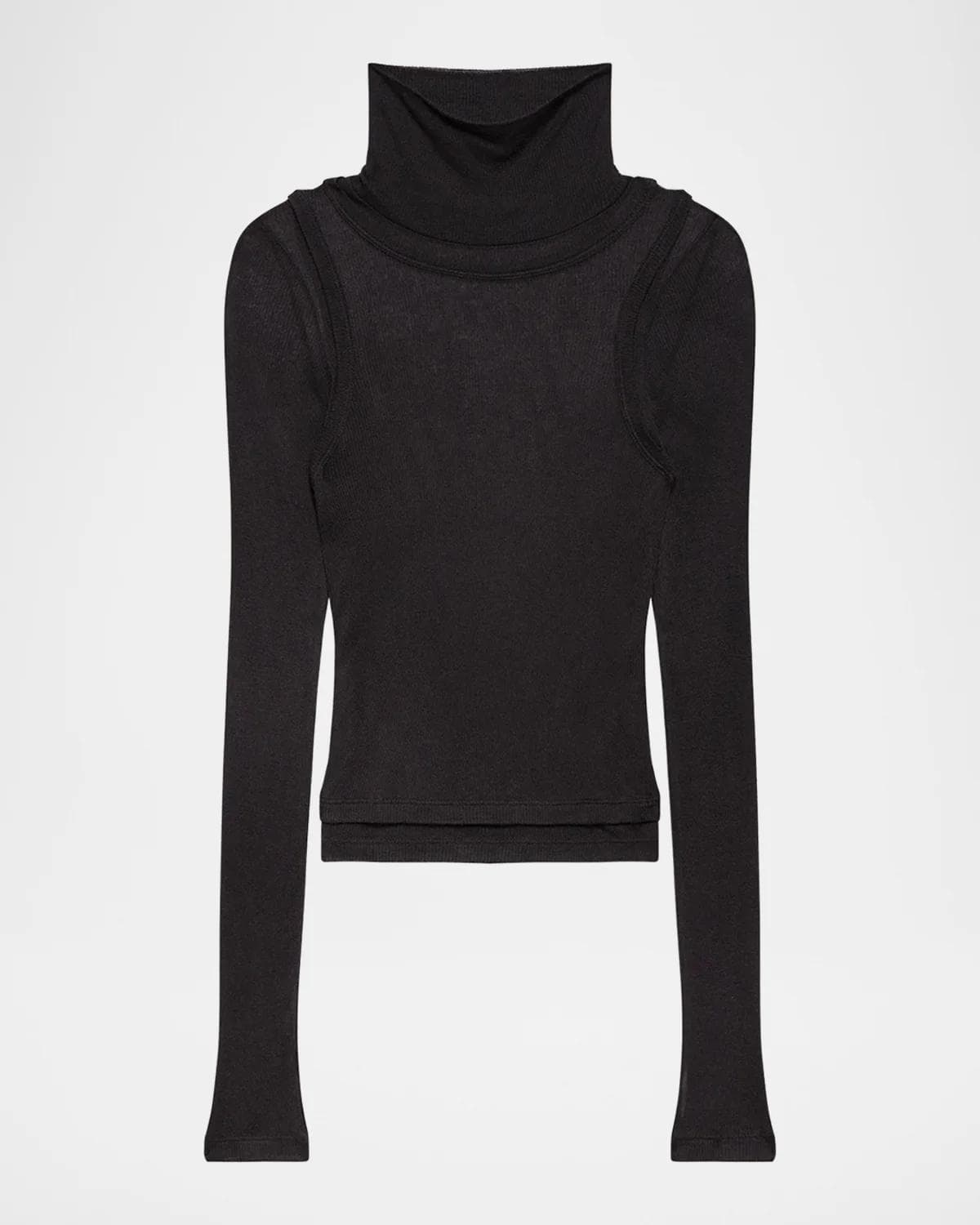 Helmut Lang Layered Sheer Turtleneck Top