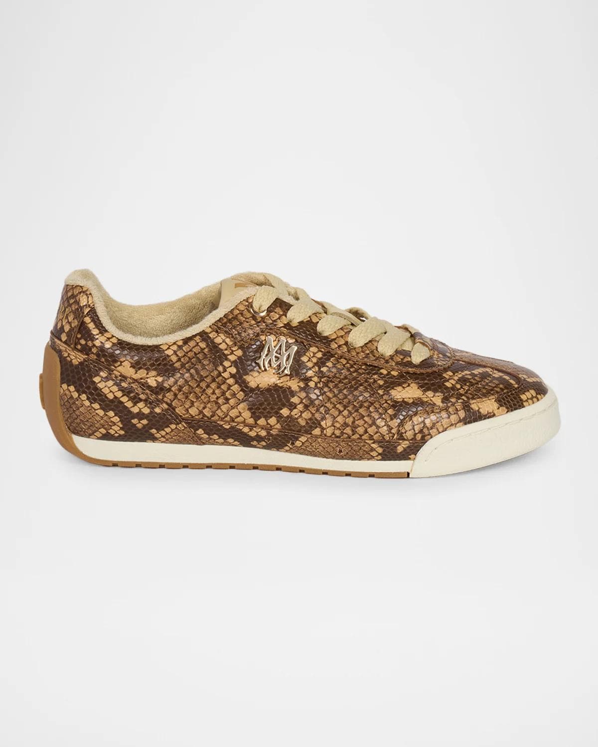 Amiri Python-Embossed Leather Low-Top Sneakers
