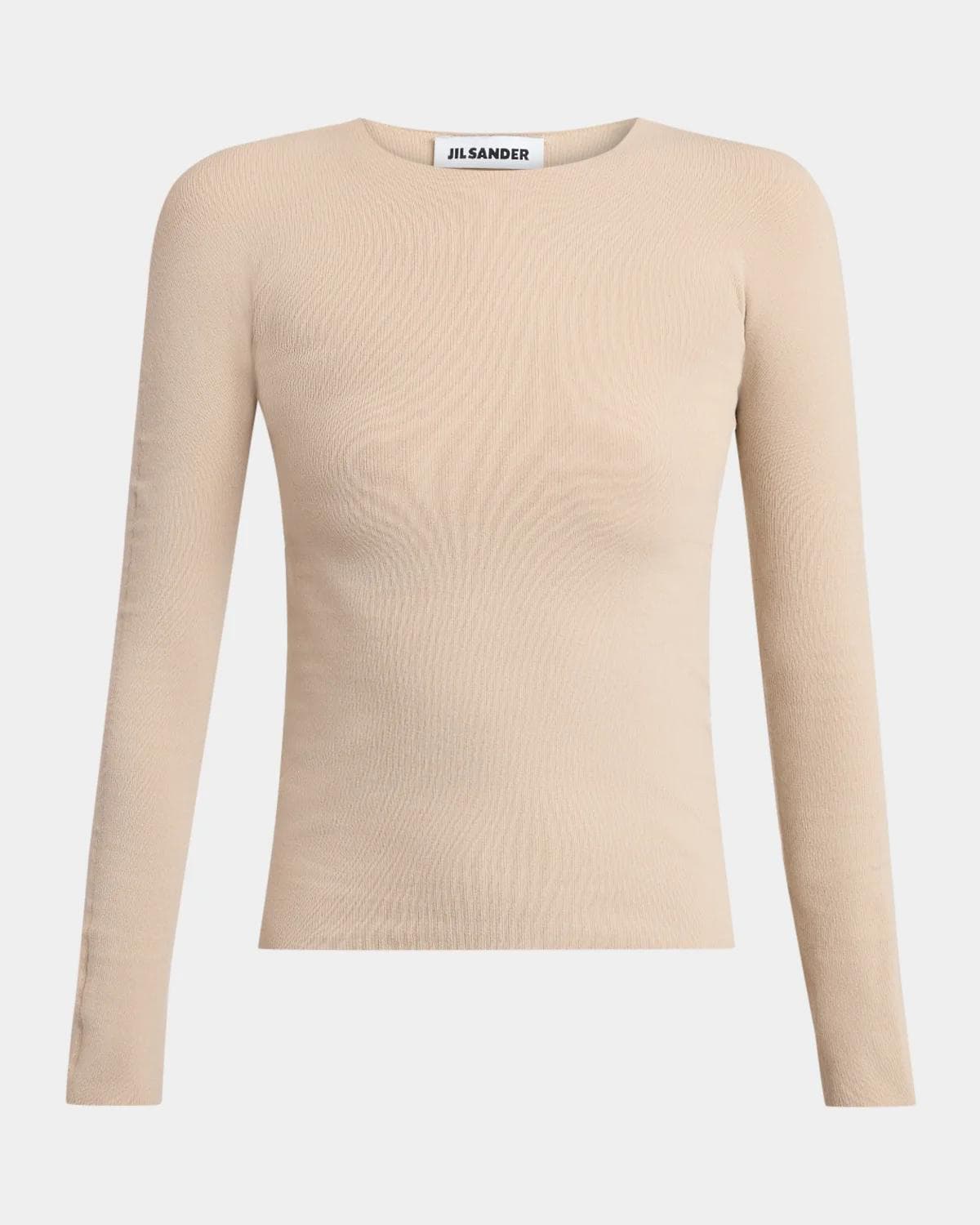 Jil Sander Fine Silk-Wool Knit Crewneck Sweater