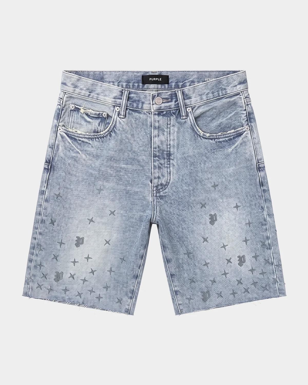 PURPLE Mono Stars Tuffetage Denim Shorts