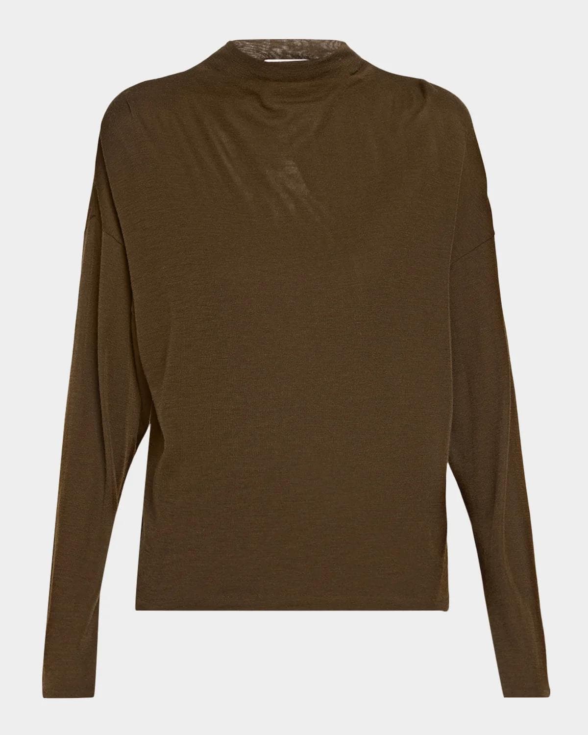 Vince Relaxed Wool-Blend Funnel-Neck Top
