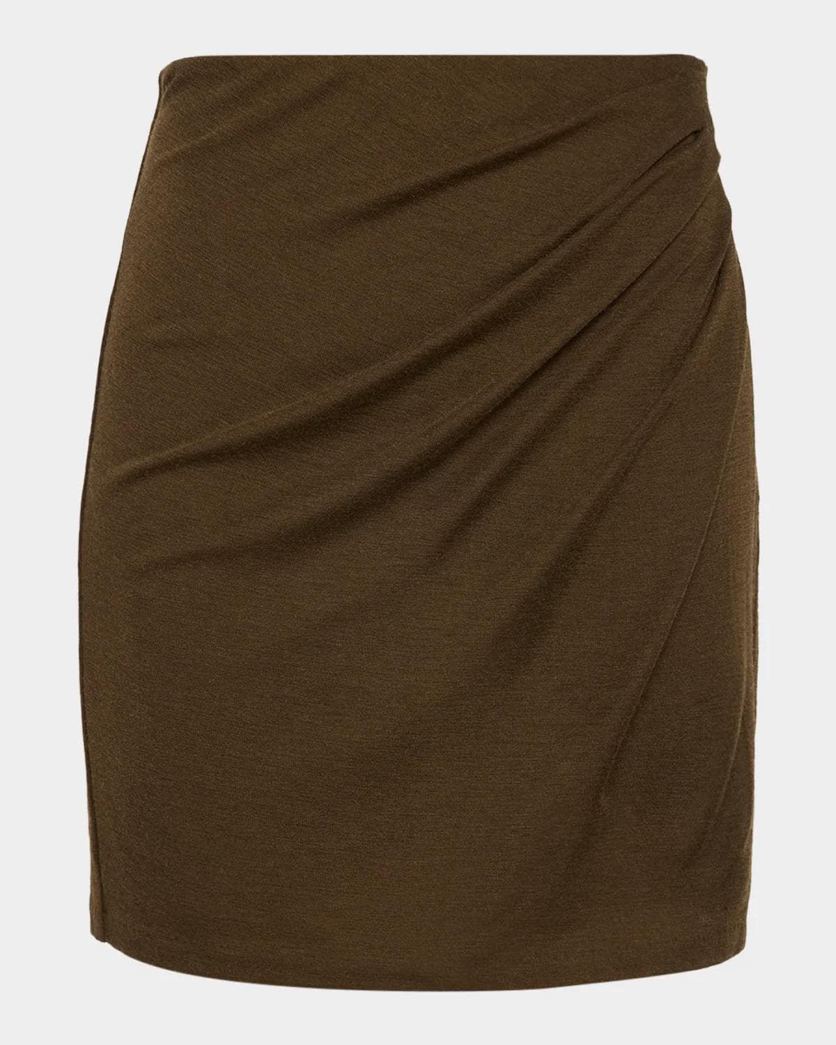 Vince Side-Drape Wool-Blend Mini Skirt