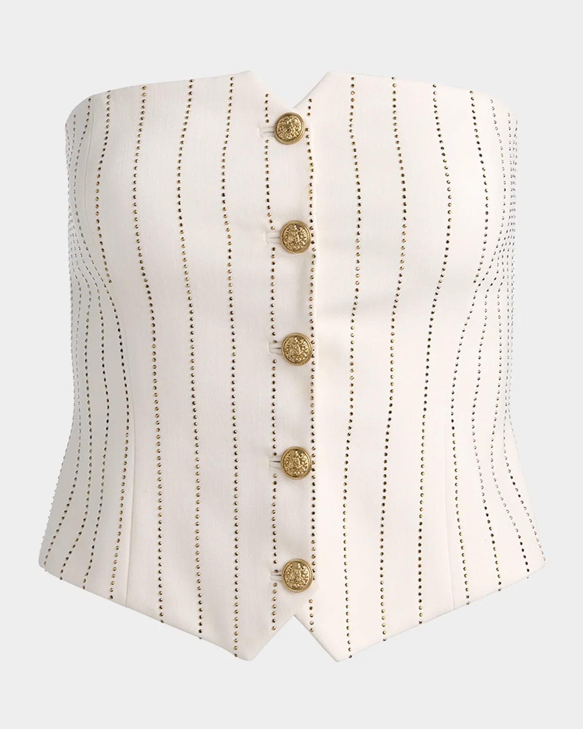 ALICE + OLIVIA Kelcey Striped Embellished Strapless Vest