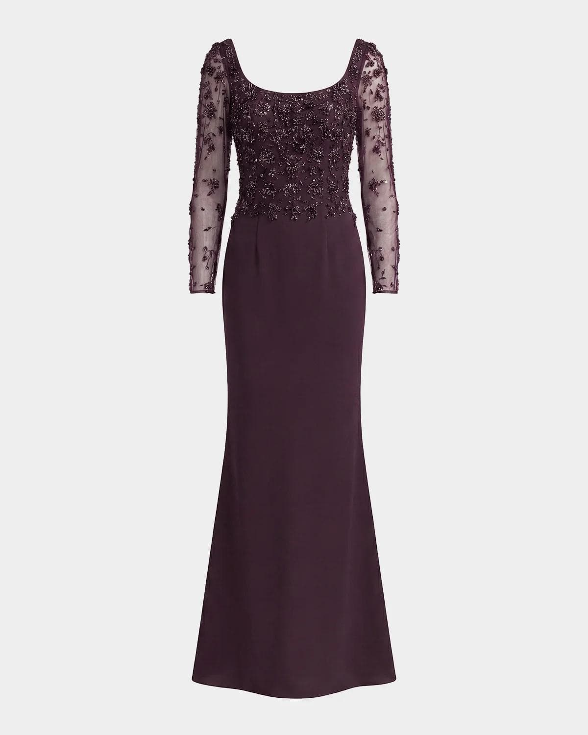 Mac Duggal Beaded Jersey Column Gown