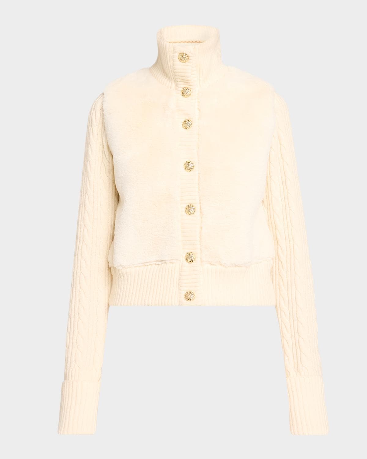 Cara Cara Logan Wool-Cashmere Faux-Fur Cardigan