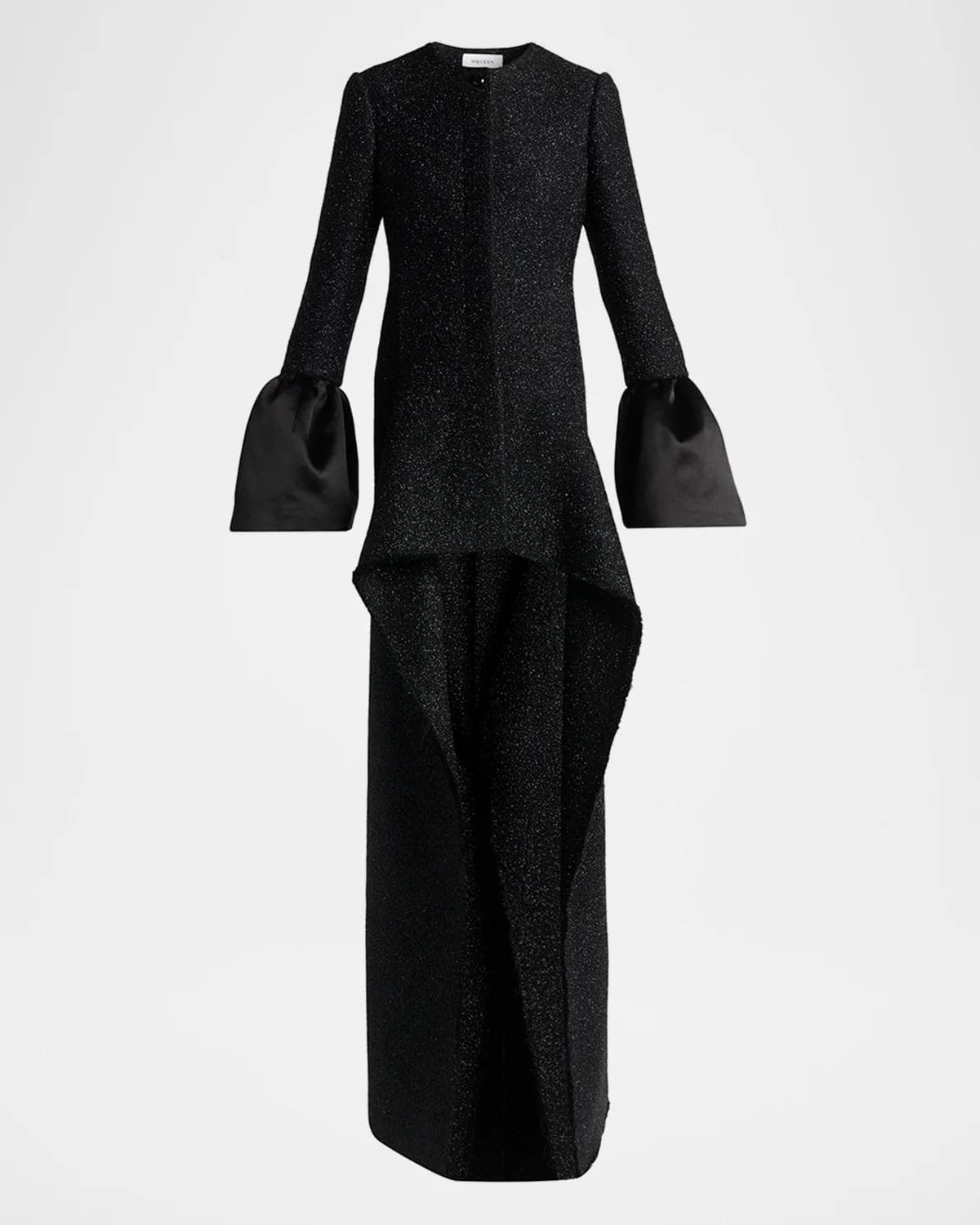 McQueen Metallic Tweed Single-Breasted Long Coat