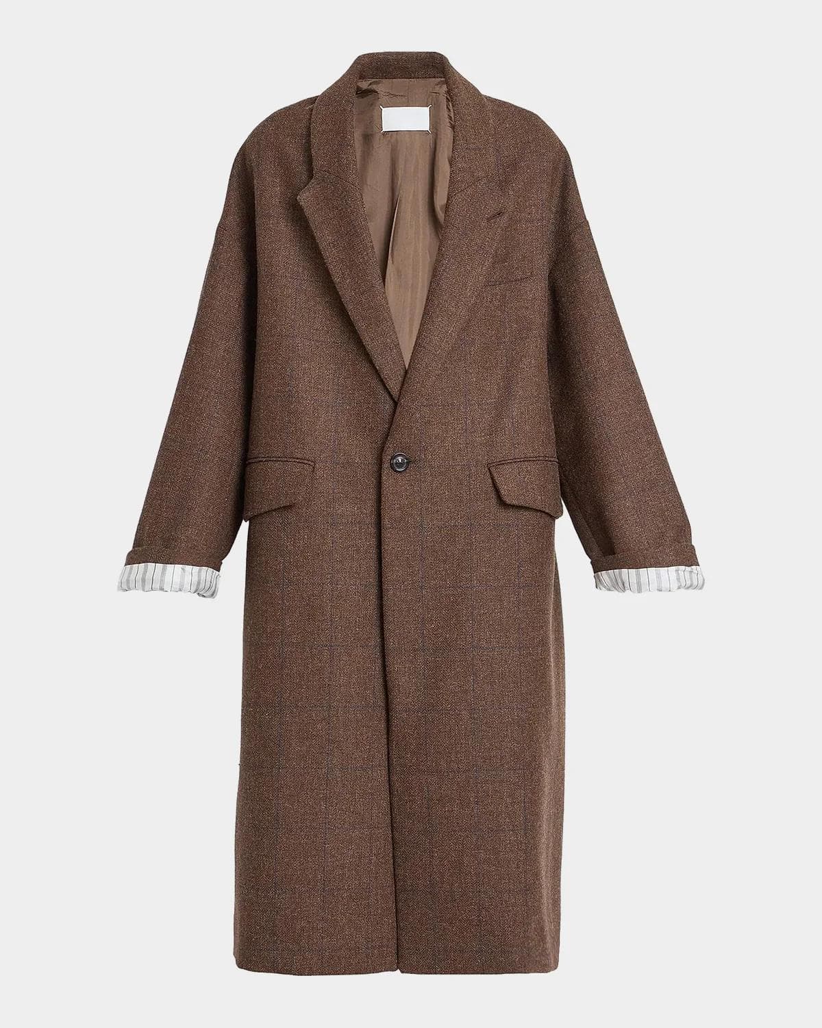MM6 Maison Margiela Cocooning Oversized Windowpane Check Coat