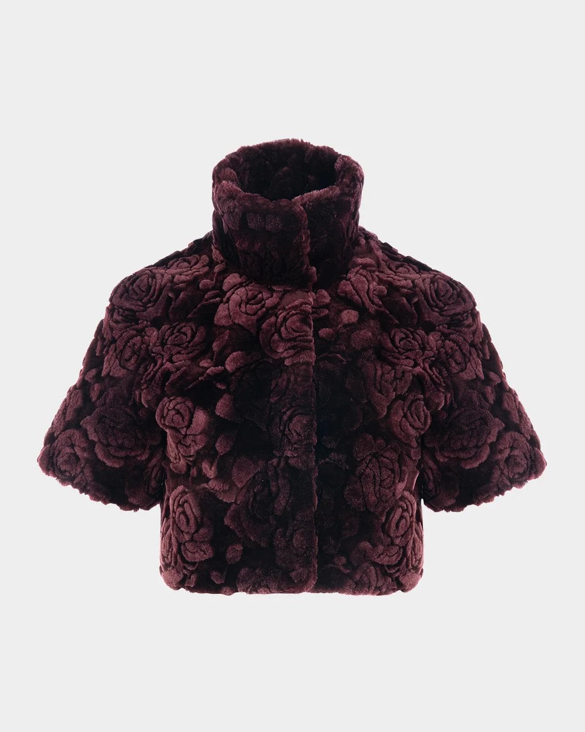 Gorski Select Rose-Print Shearling Bolero