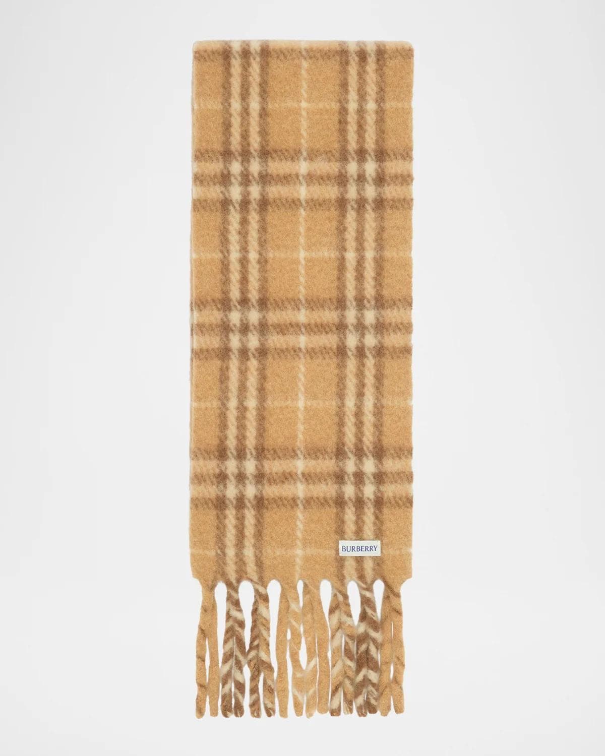 Burberry Narrow Check Alpaca Wool-Blend Scarf