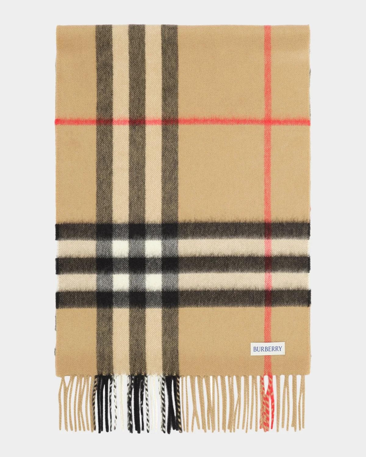 Burberry Crystal-Embellished Check Cashmere Scarf