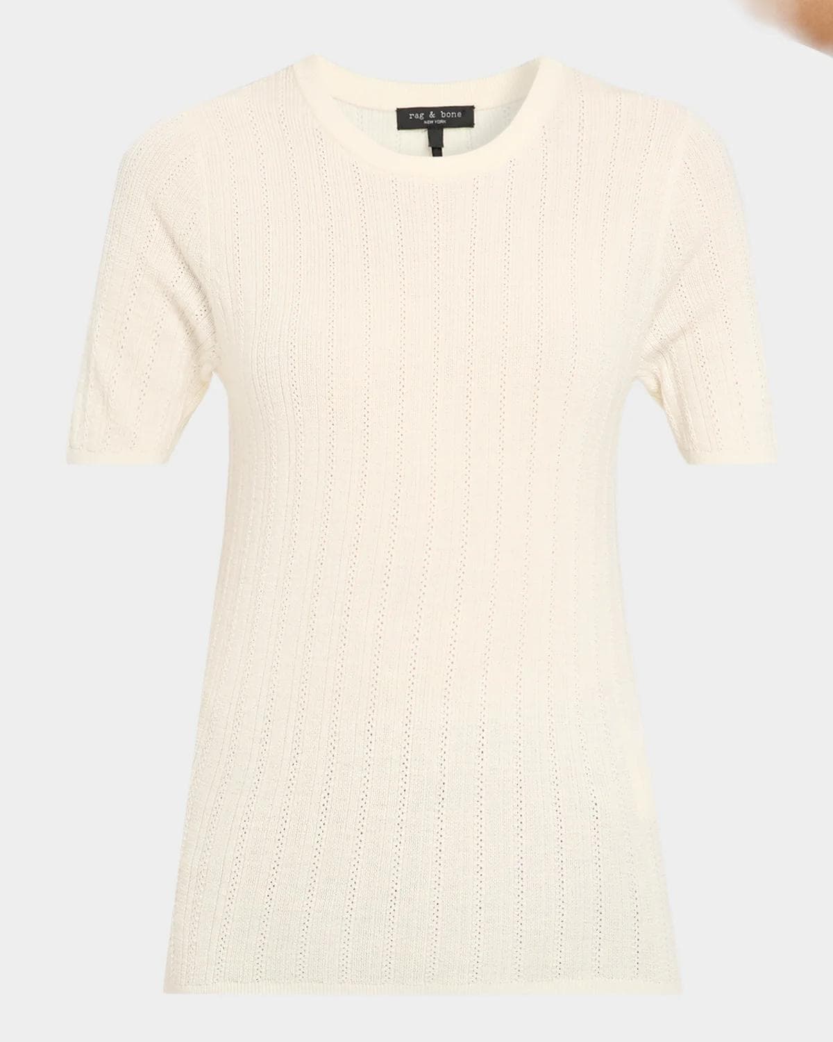 rag & bone Rhodes Wool Pointelle-Knit Top