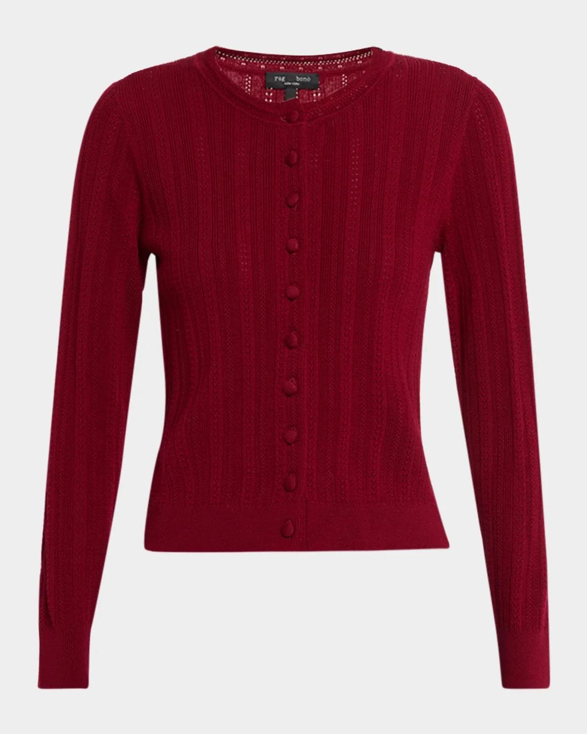 rag & bone Rhodes Pointelle Crewneck Cardigan
