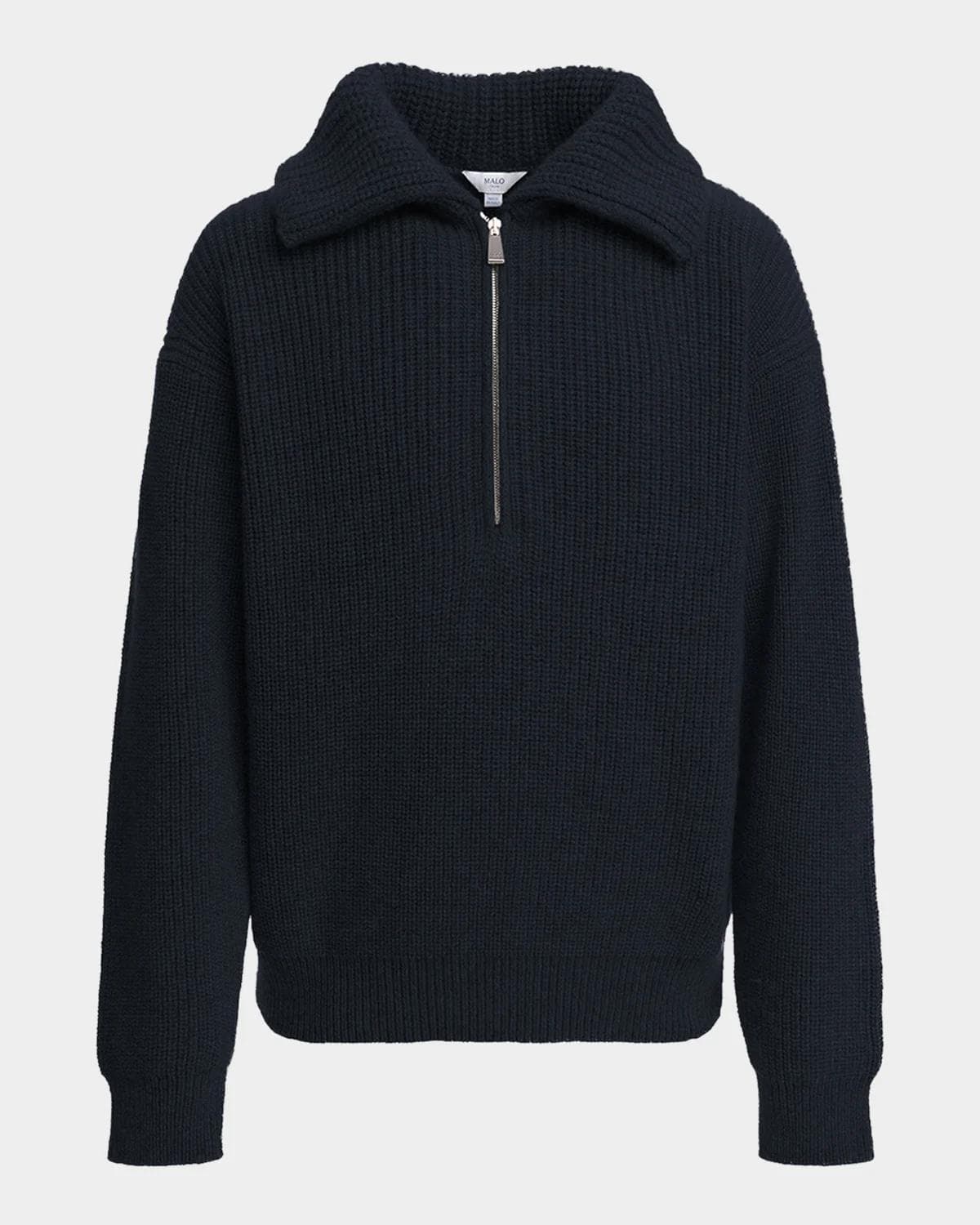 Malo Men's Cashmere Rib Half-Zip Polo Sweater