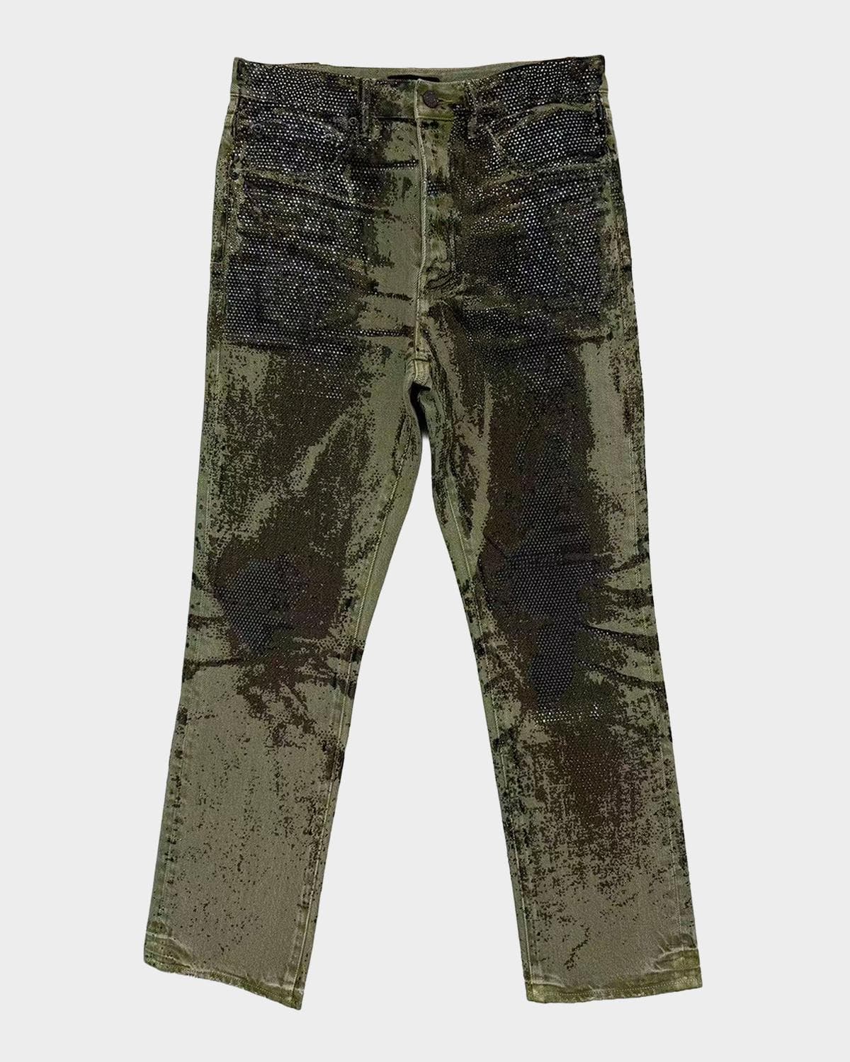 PURPLE Men's Trompe L Oeil Crystal Denim Jeans