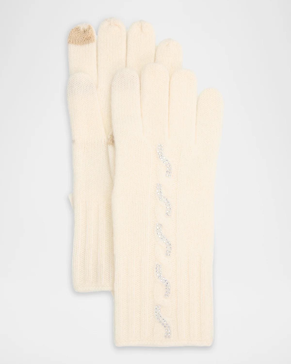 Sofia Cashmere Embellished Cashmere Touchscreen Gloves