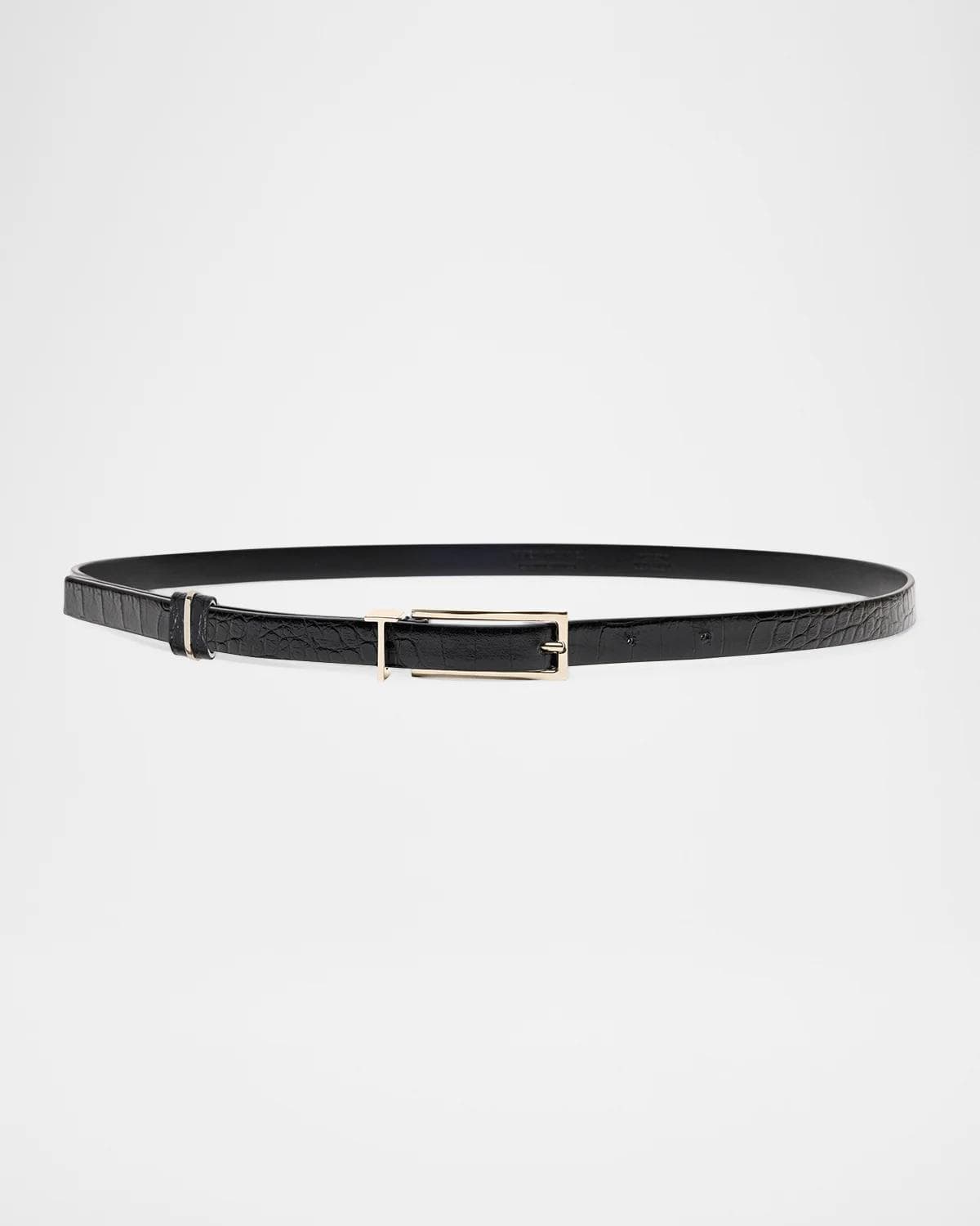 TOM FORD T Loop Crocodile Printed Leather Belt