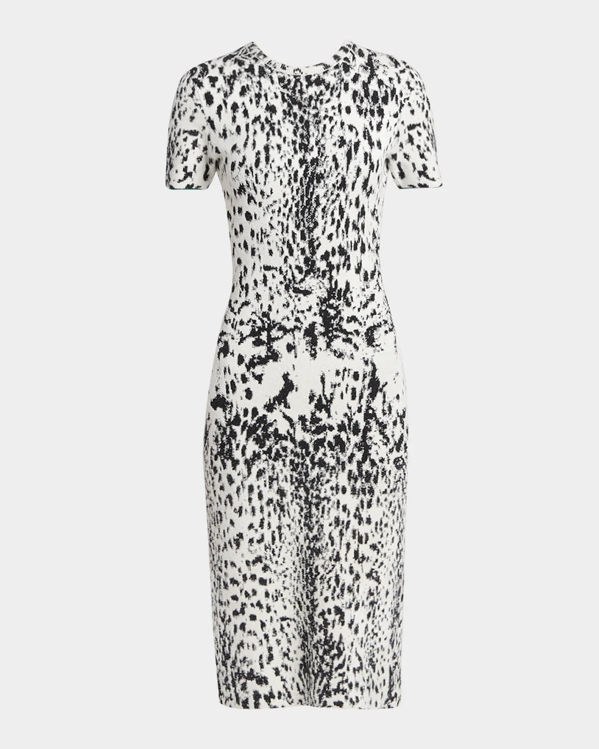 TOM FORD Lynx Jacquard Compact Knit Short-Sleeve Midi Dress
