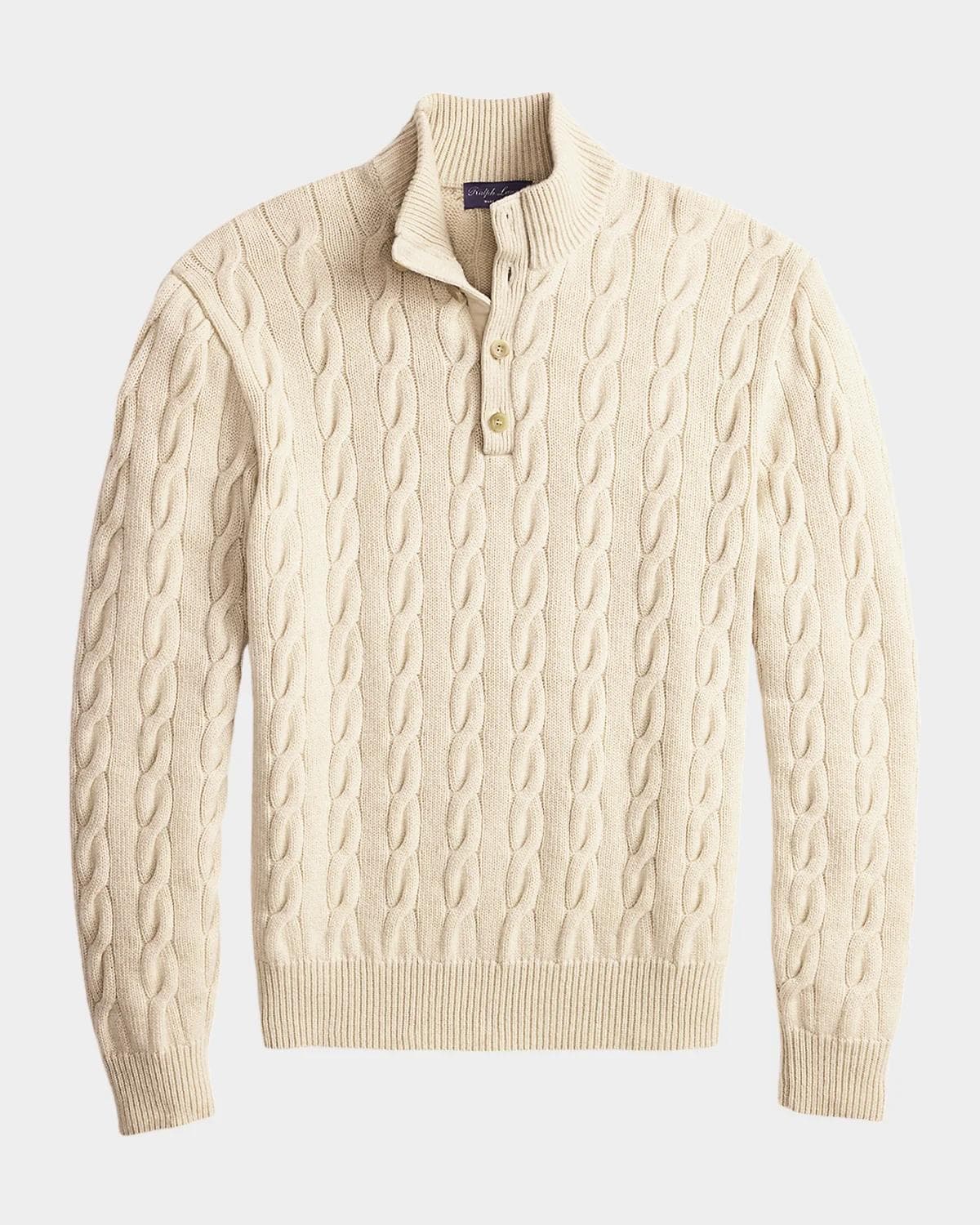 Ralph Lauren Purple Label Cable-Knit Cashmere Sweater · LARGE
