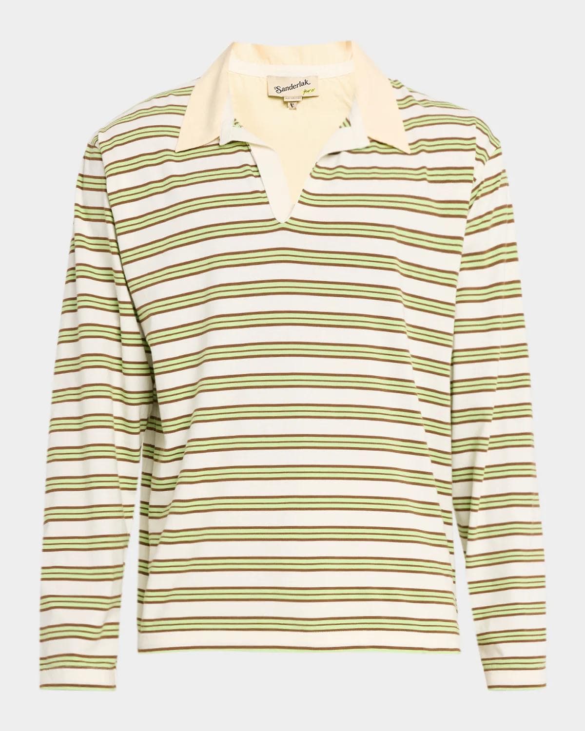 Sanderlak Men's Striped Cotton Polo Shirt