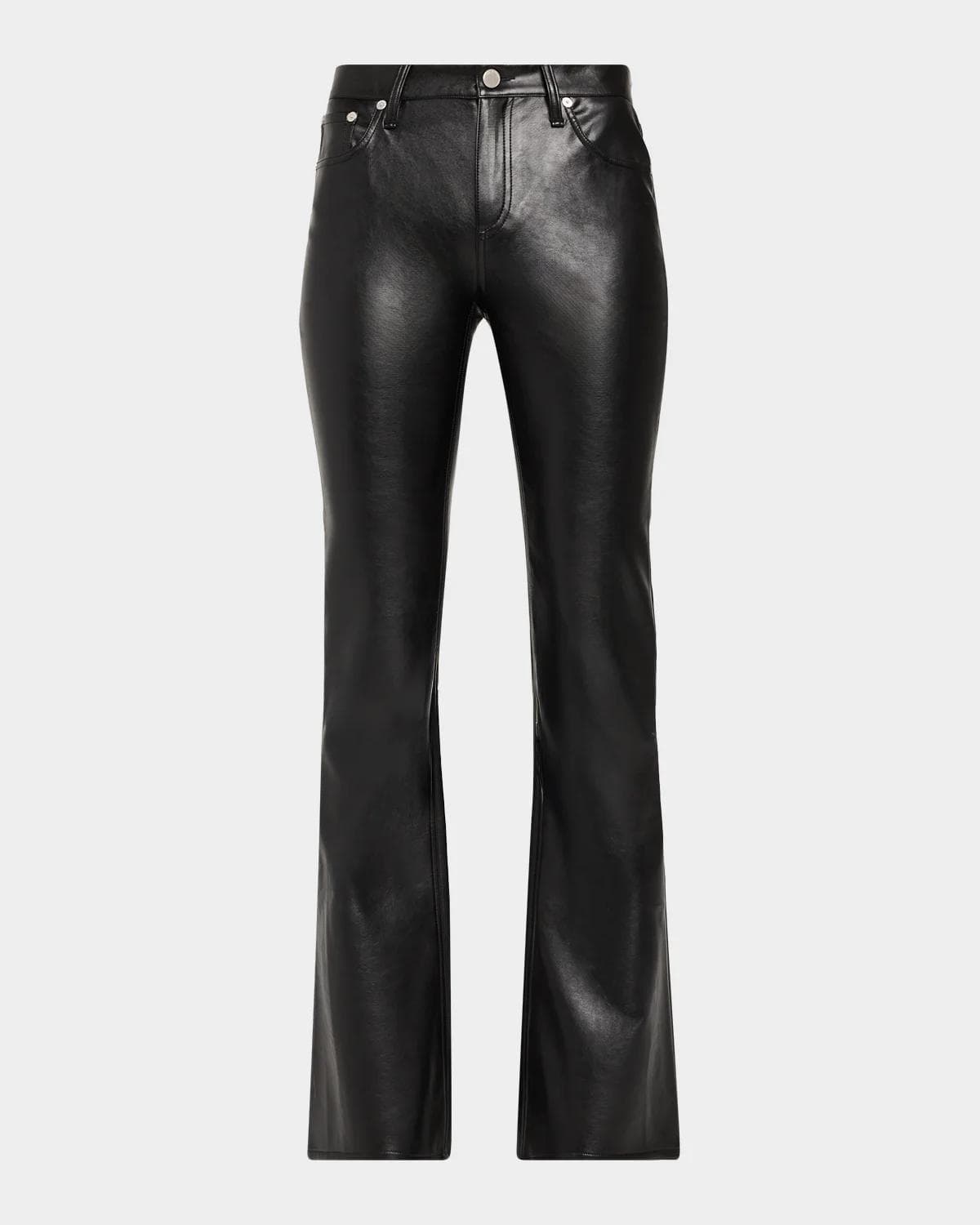 rag & bone Kinsley Faux-Leather Low-Rise Boot-Cut Pants