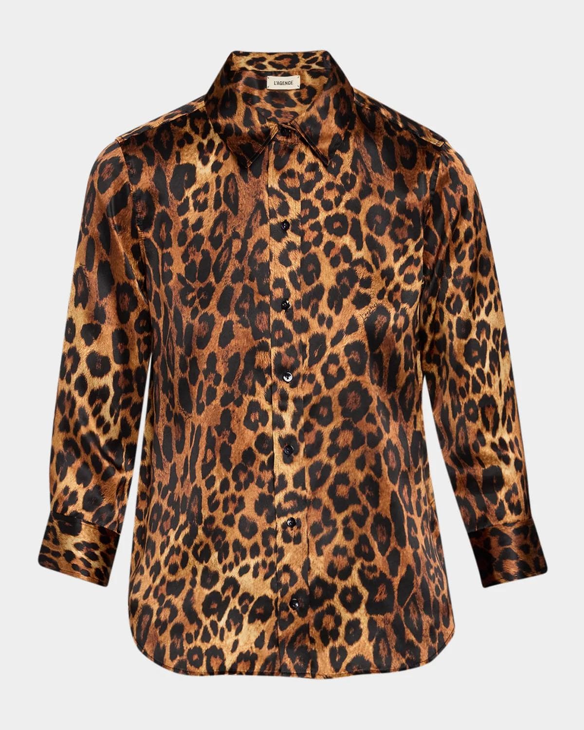 L 'AGENCE Dani 3/4-Sleeve Leopard Blouse