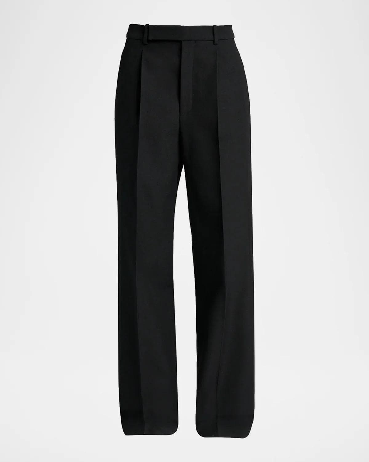 Saint Laurent Wool Grain De Poudre Straight-Leg Trousers
