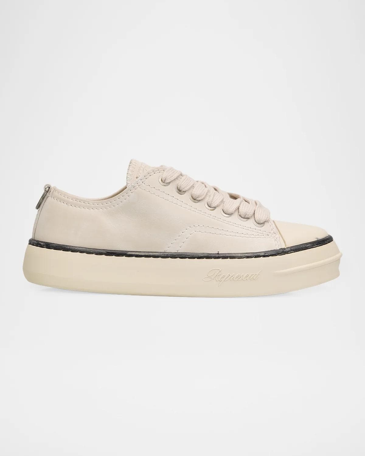 REPRESENT Men's Cap-Toe Leather Low-Top Sneakers