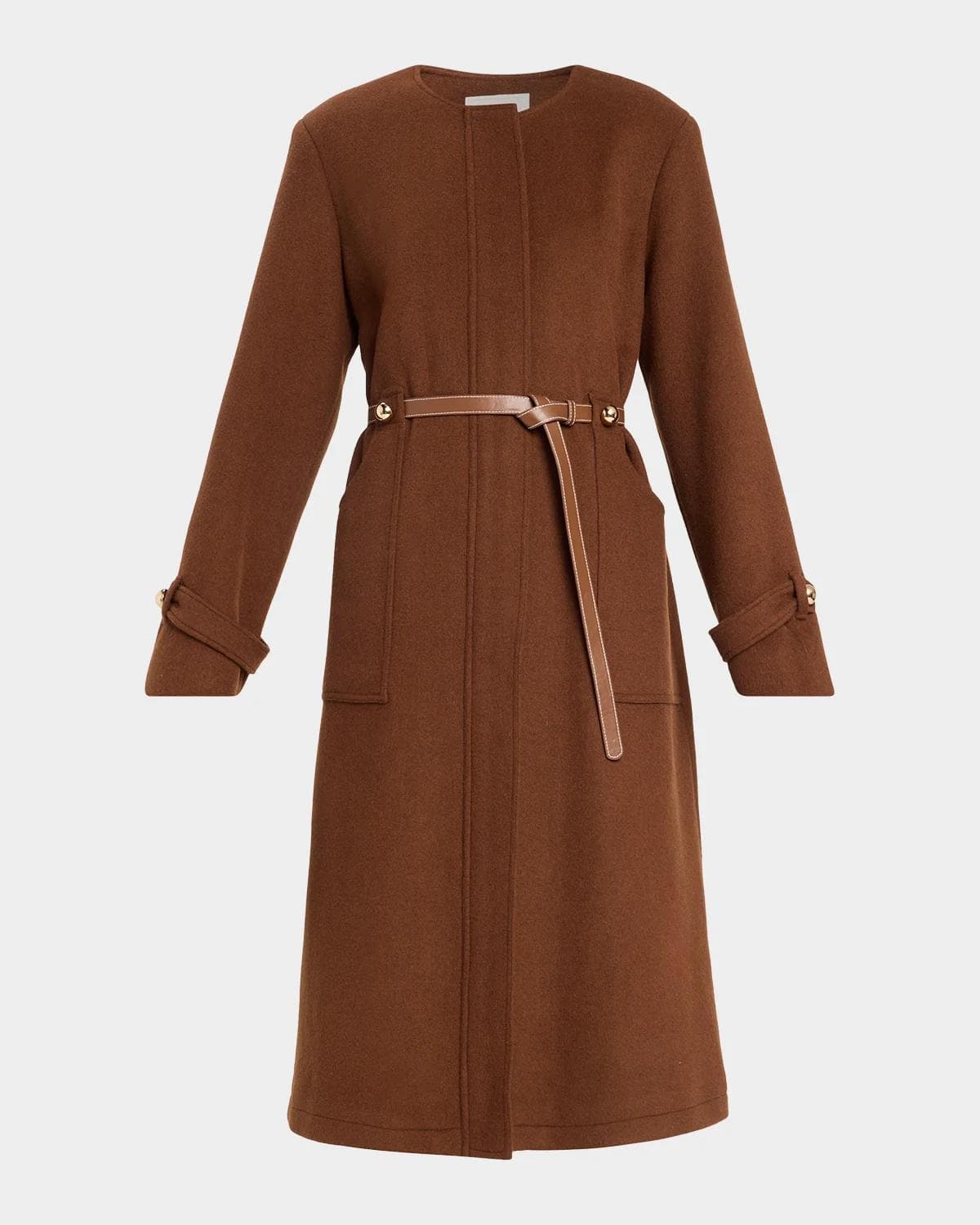 Milly Orly Belted Wool-Blend Coat