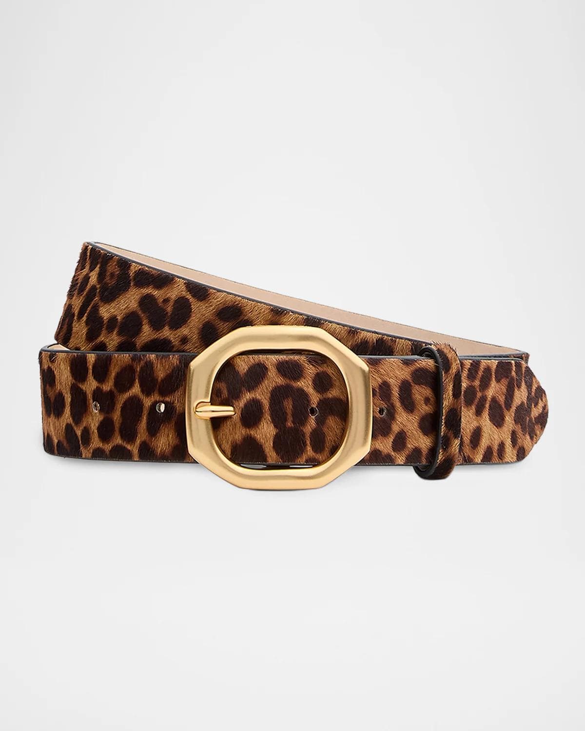 rag & bone Audrey Leopard Cut-to-Size Calf Hair Belt