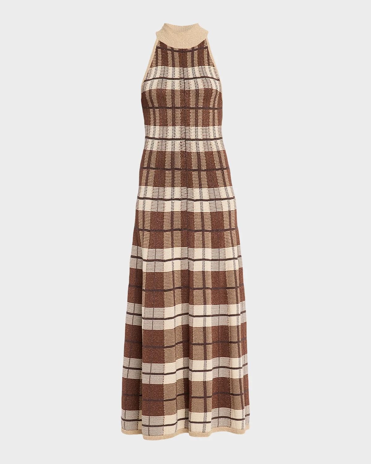 Ramy Brook Louisa Sleeveless Plaid Knit Midi Dress