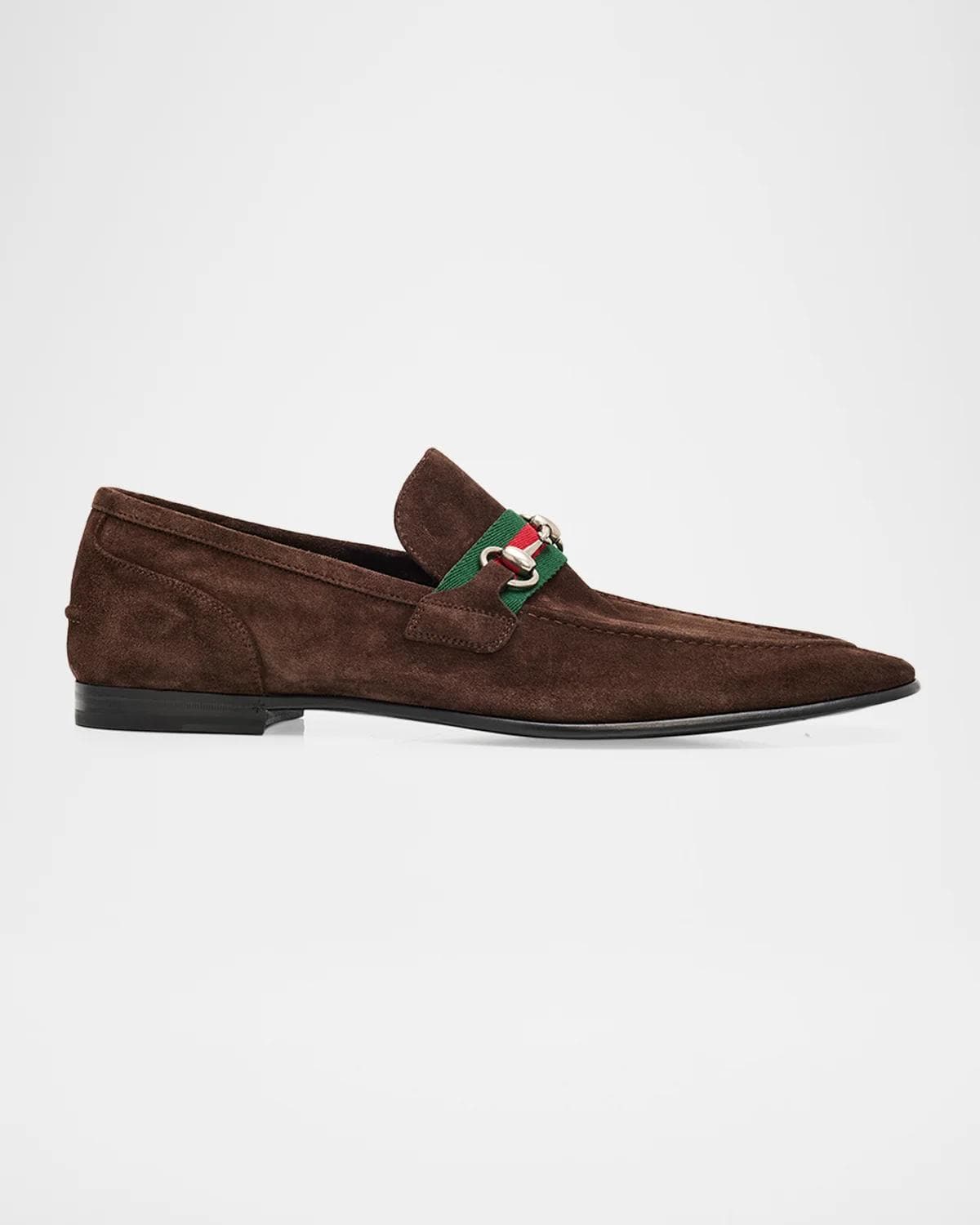 Gucci Men's Como Suede Web Bit Loafers