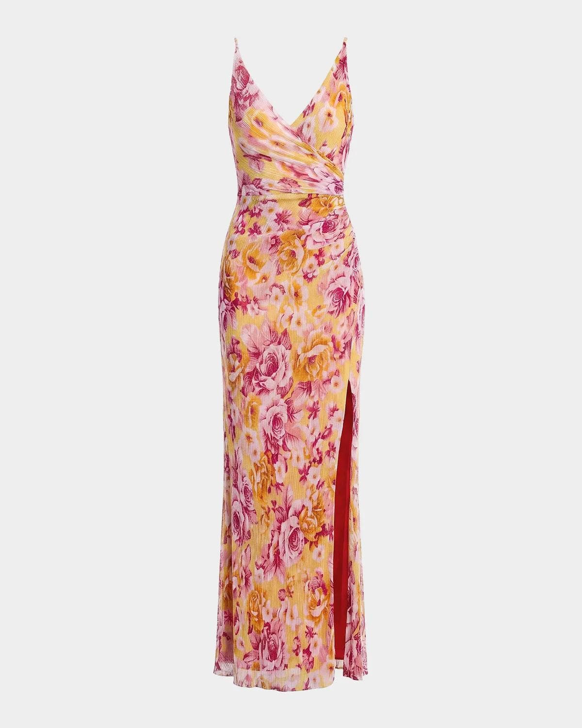Dress the Population Black Label Jordan Floral Ruched Mermaid Maxi Dress