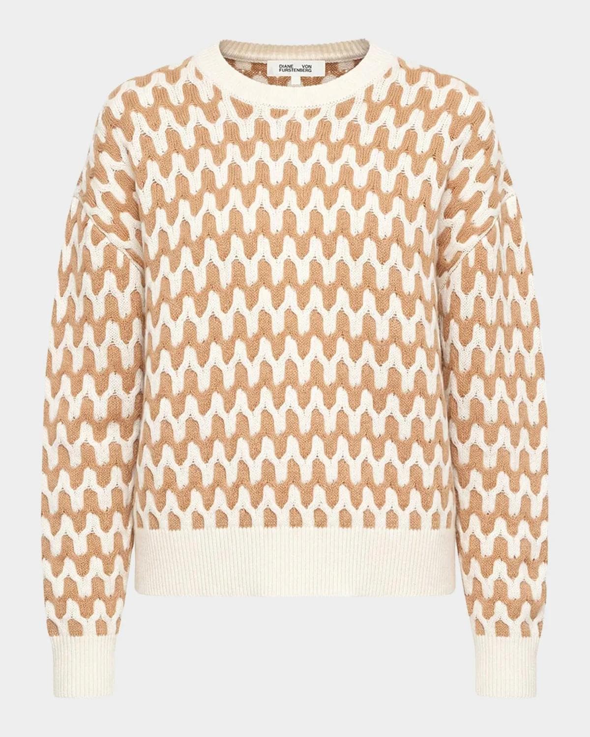 Diane von Furstenberg Volto Zigzag Merino Wool-Cashmere Sweater