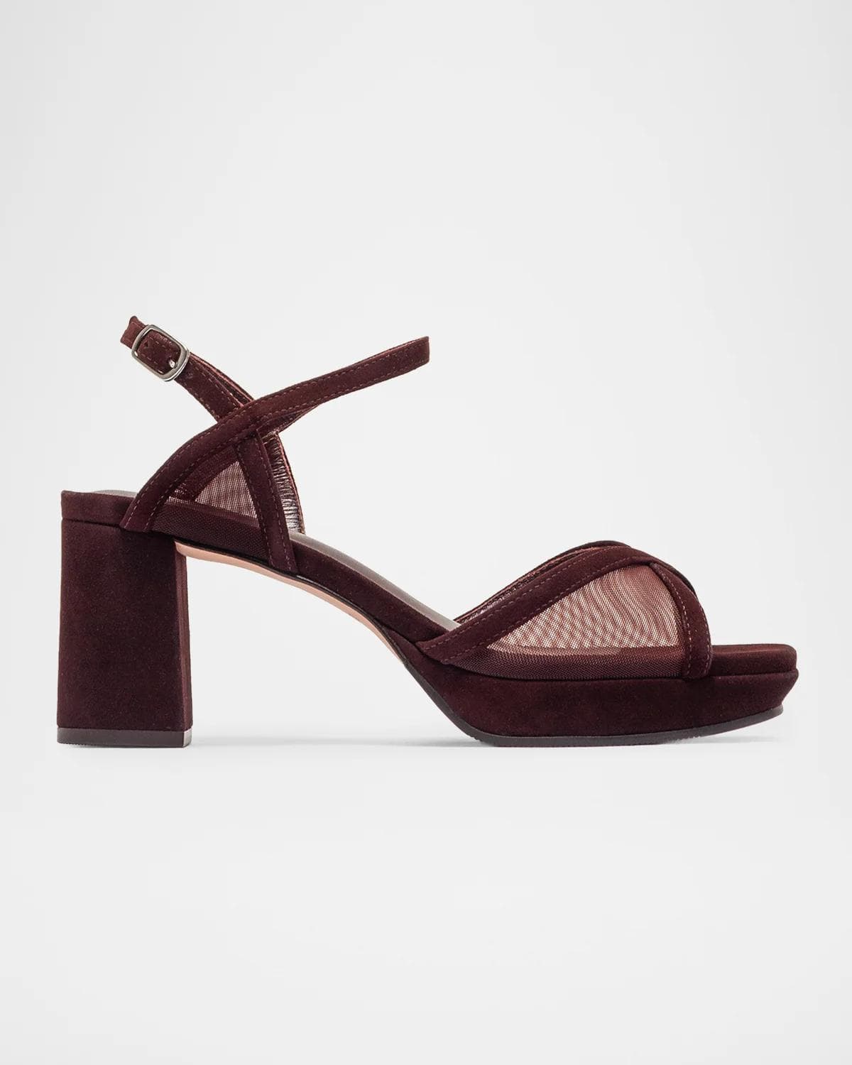 Bernardo 70mm Celeste Mesh Suede Platform Sandals