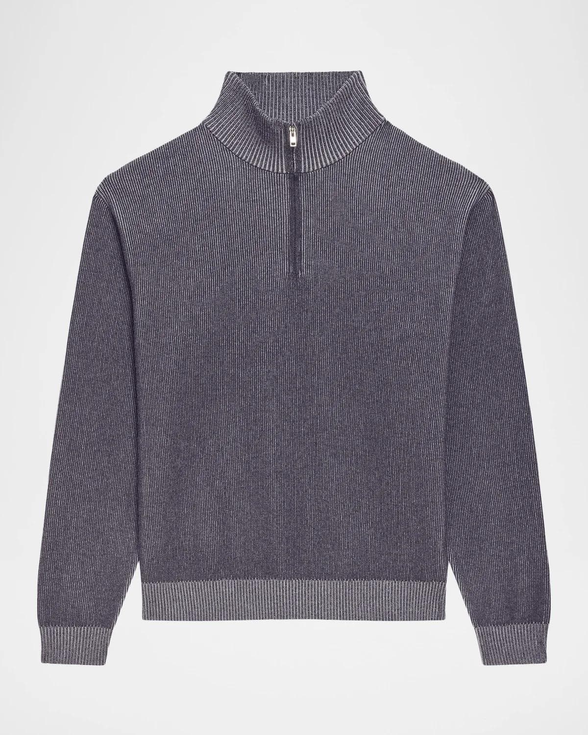 Theory Rib-Knit Quarter-Zip Sweater