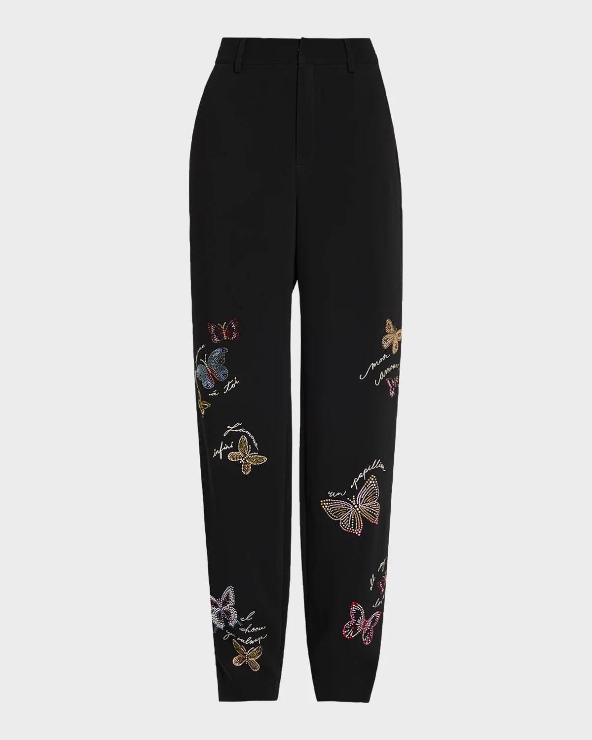 Cinq à Sept Heatset Butterfly High-Rise Trousers