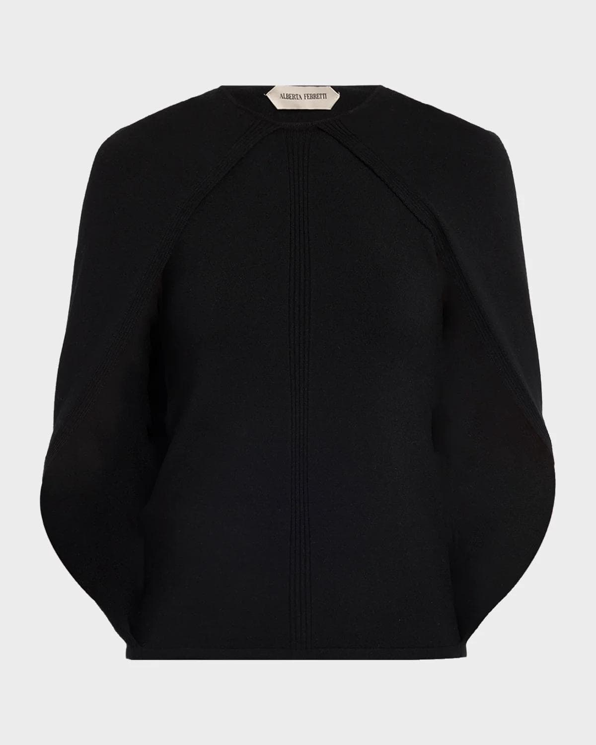 Alberta Ferretti Wool Knit Cape Sweater