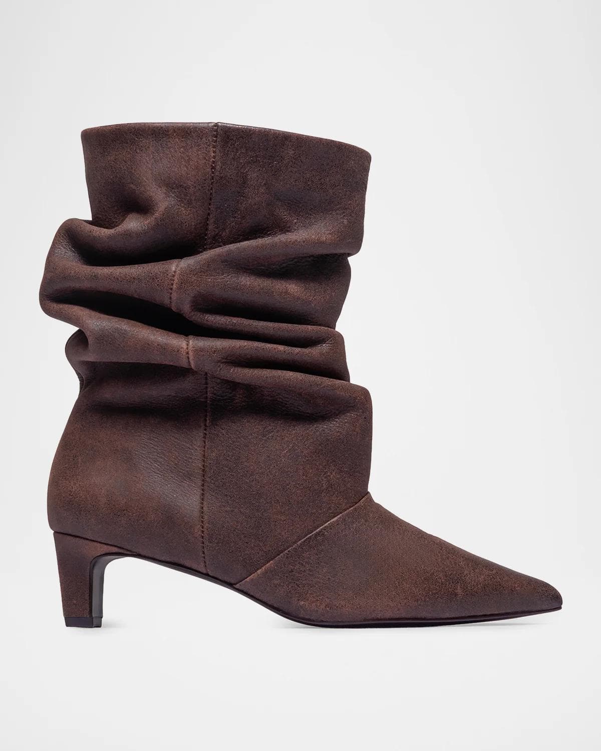 Bernardo 45mm Etta Slouched Suede Mid-Calf Boots