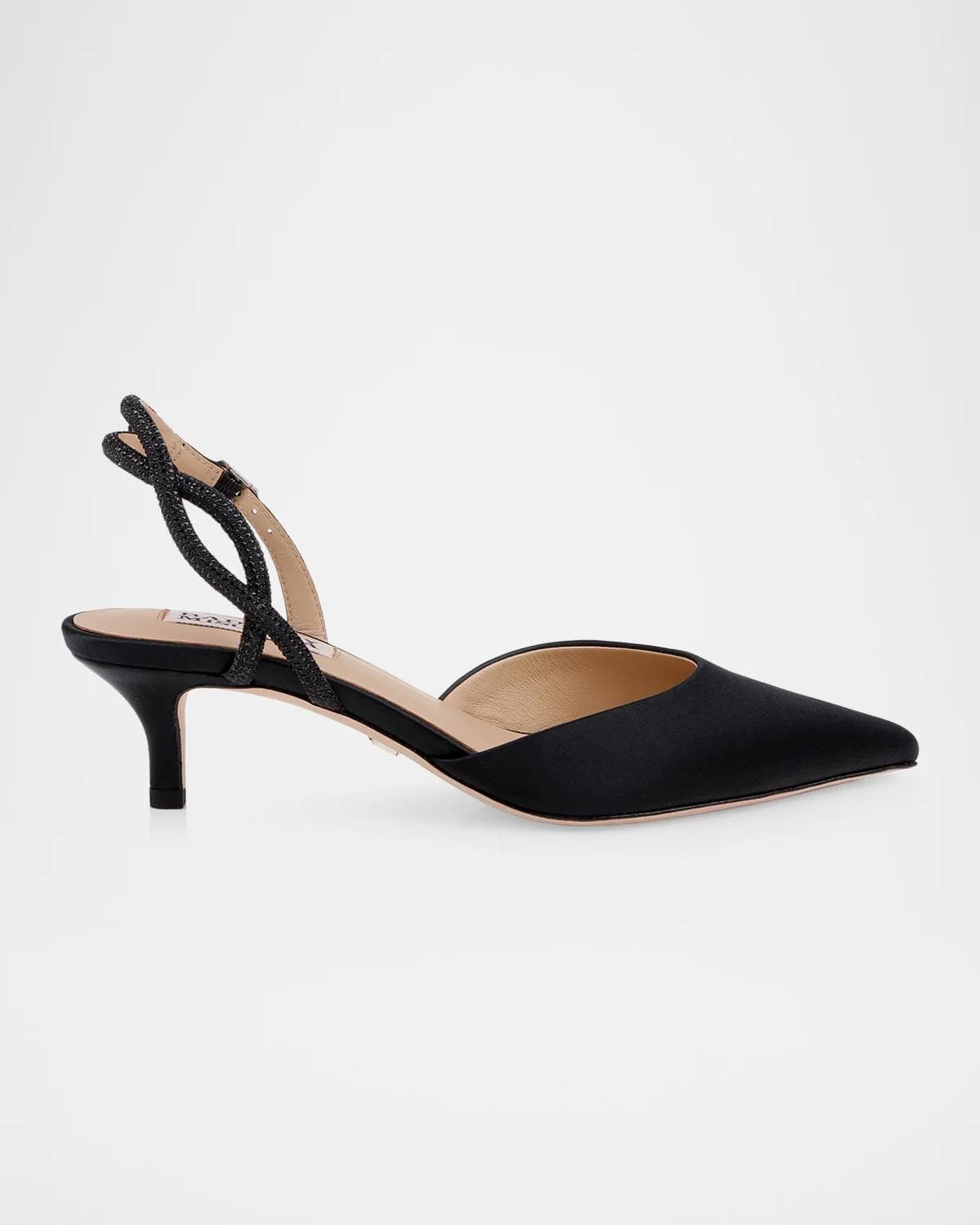 Badgley Mischka Yulianna 45MM Satin Slingback Pumps