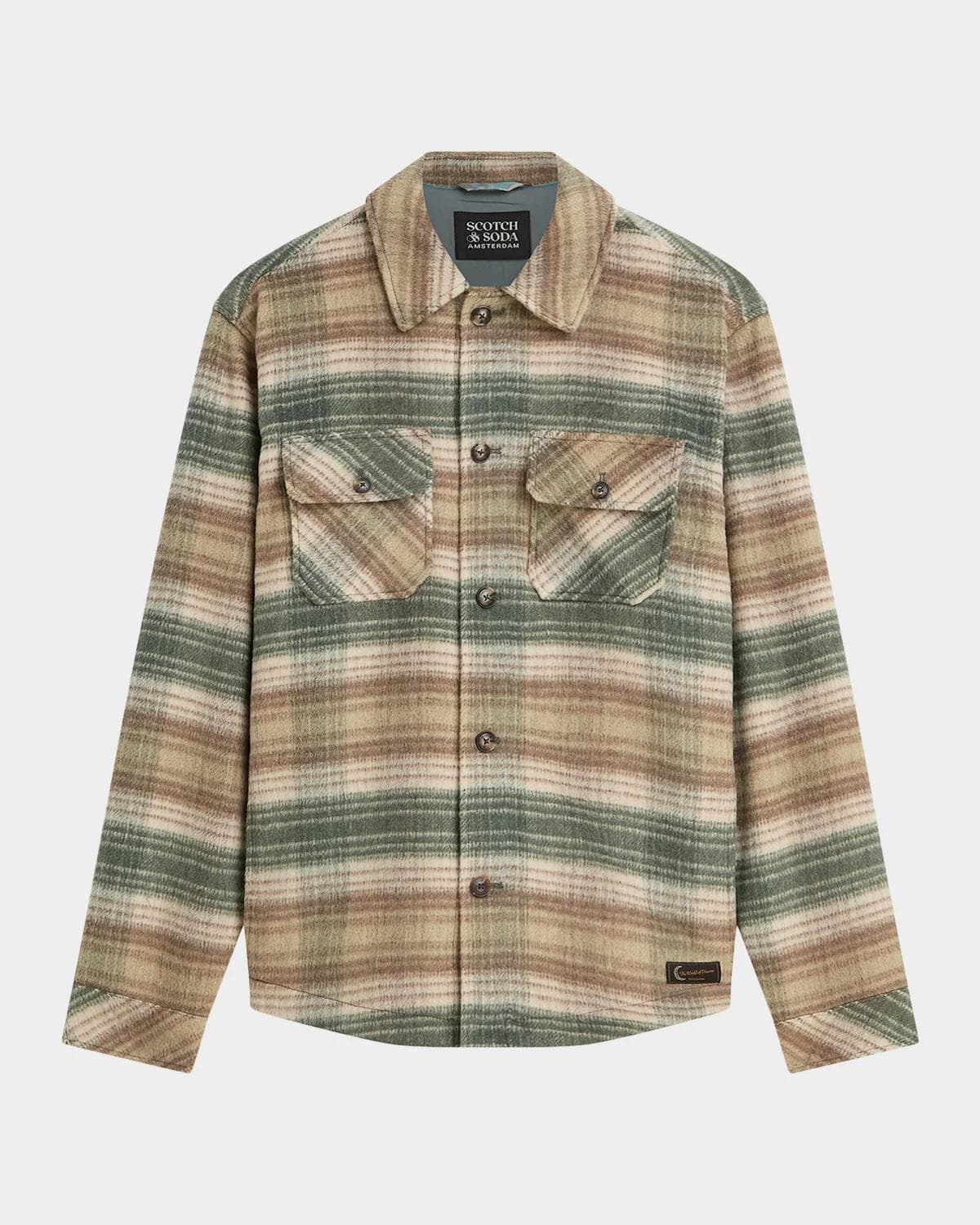 Scotch & Soda Men's Plaid Wool-Blend Shirt