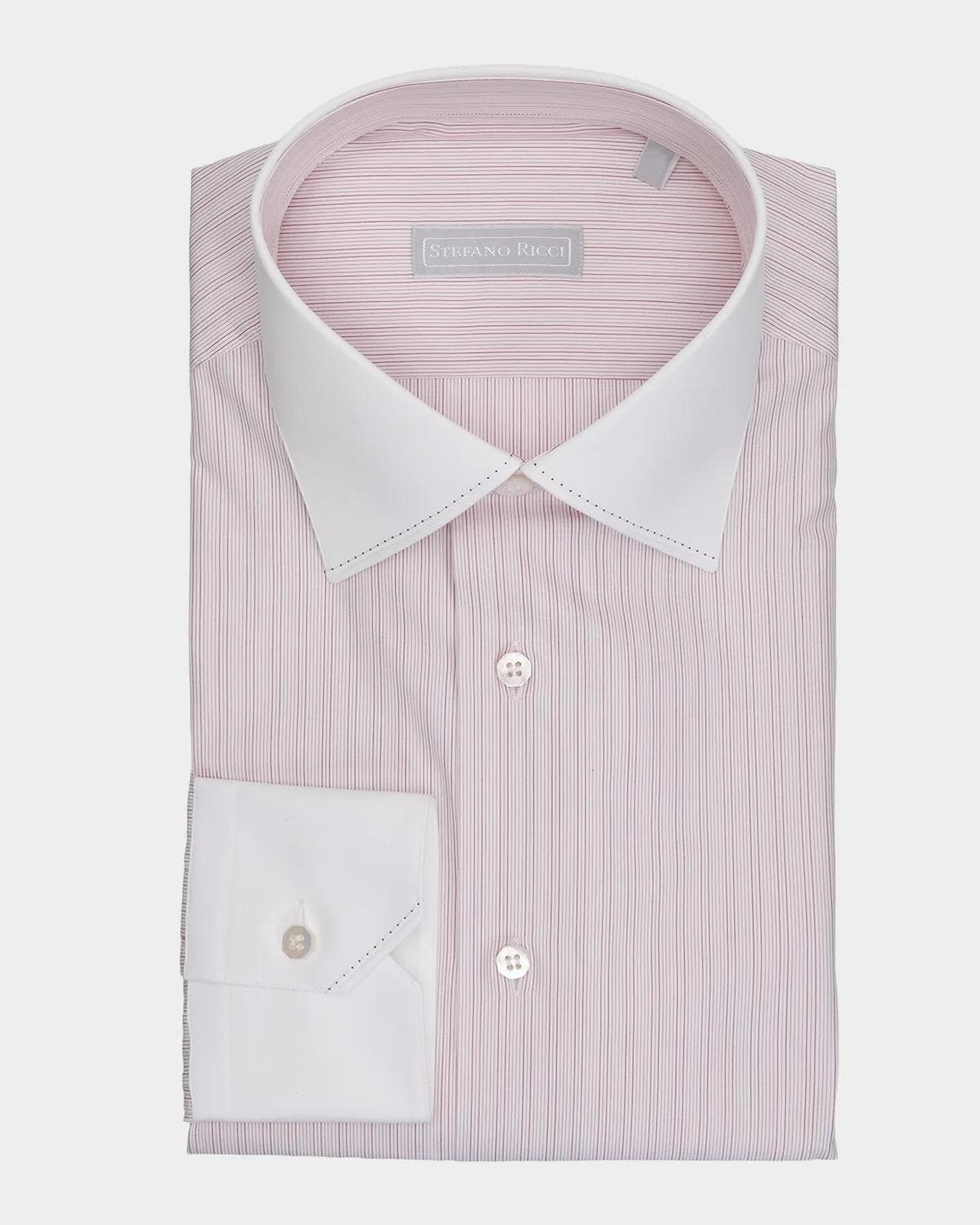 Stefano Ricci Men's Cotton Tonal Double-Stripe Dress Shirt