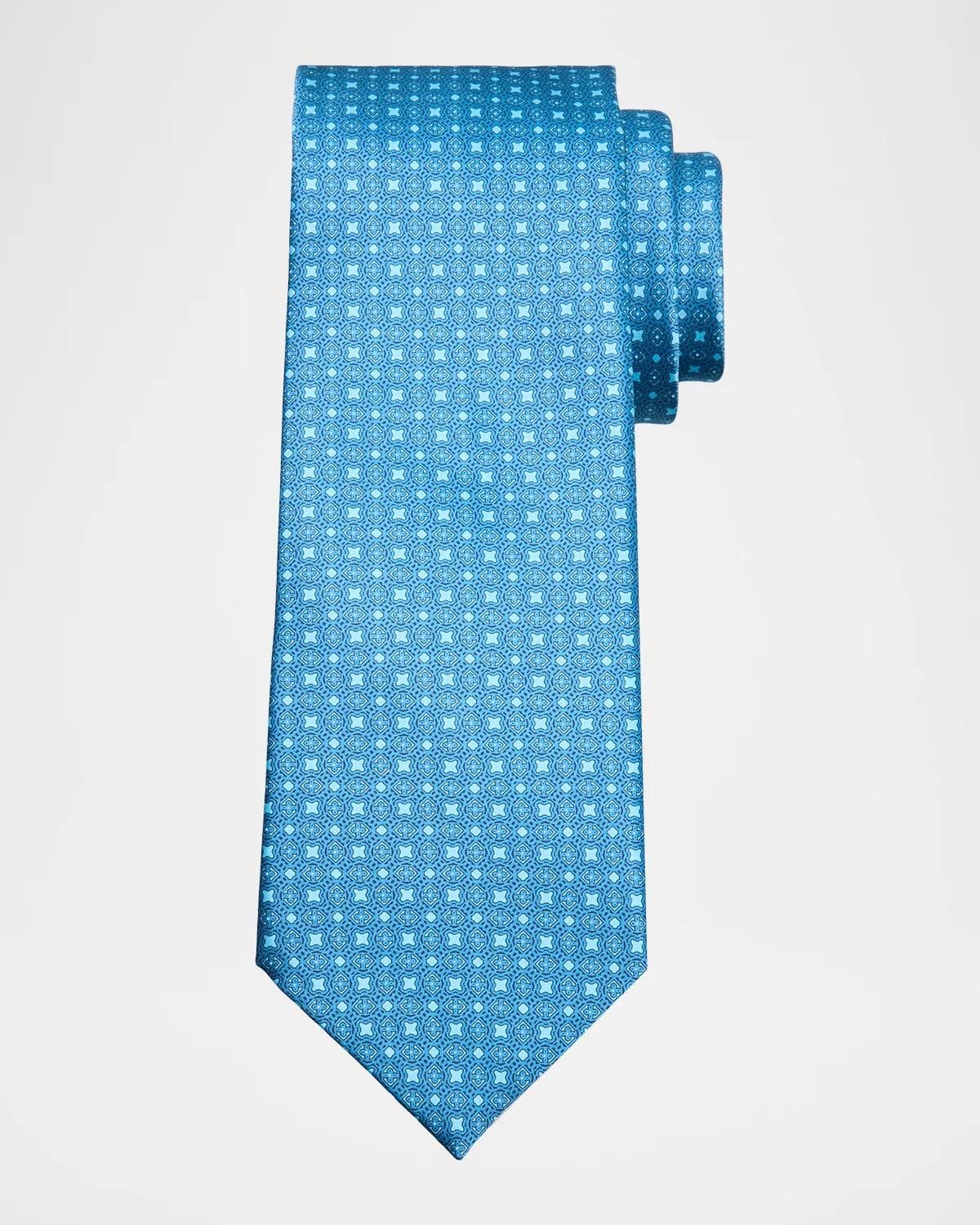 Stefano Ricci Men's Mosaic Diamond-Print Silk Tie